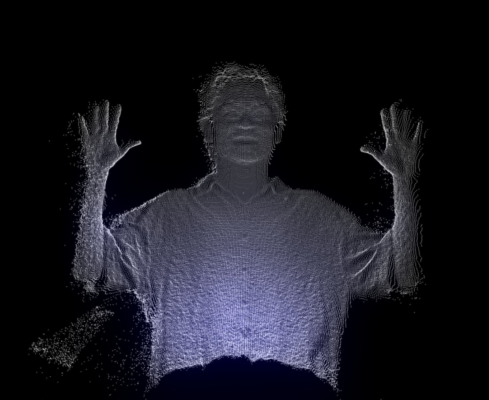 Point cloud full body scan generated by Kinect V2 in TouchDesigner